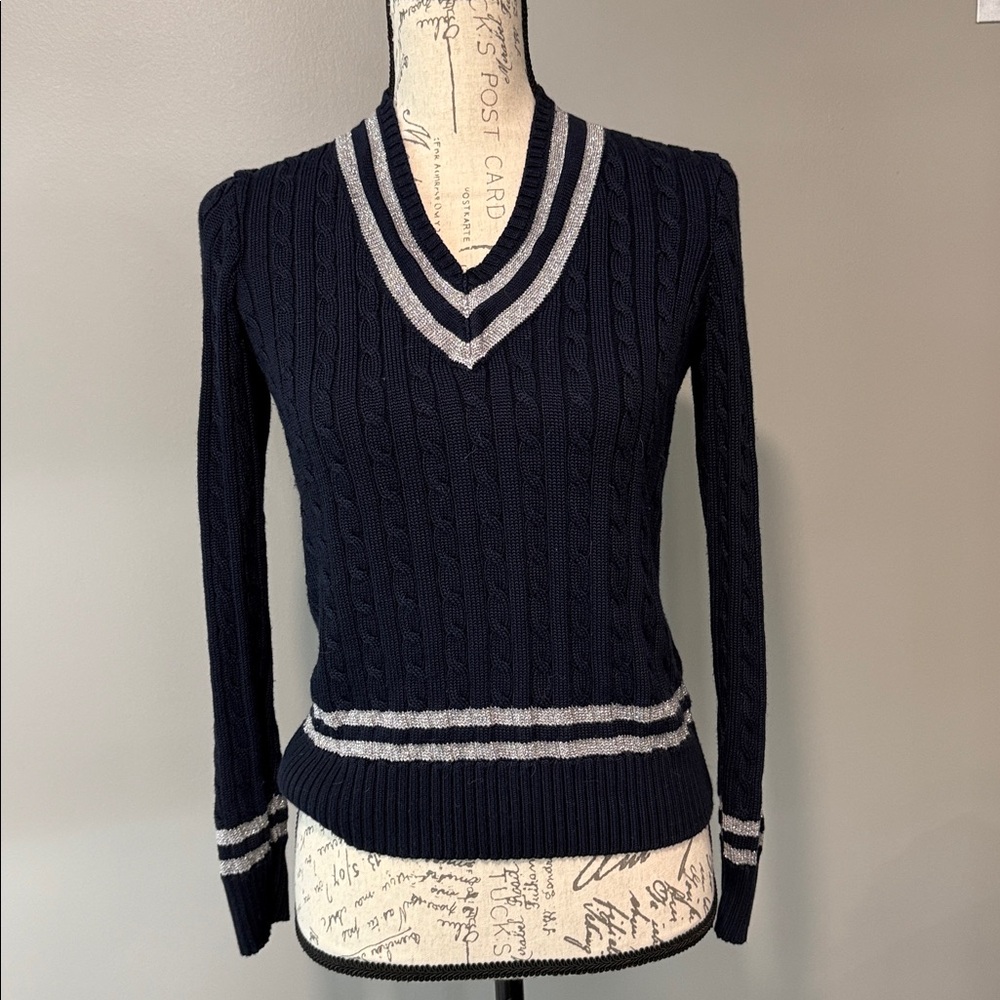 Lauren Ralph Lauren Navy Cable Knit Sweater